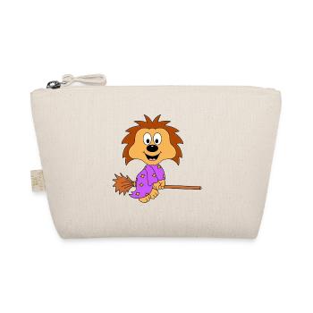 IGEL - HEXE - HEXENBESEN - HALLOWEEN - TIER - BABY - Bio-Täschchen - Natur - Vorne
