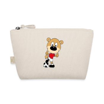 TEDDYBÄR - BÄR - TEDDY - FUßBALL - SPORT - KIND - Bio-Täschchen - Natur - Vorne
