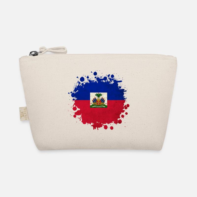 Haiti Flaggen Klecks Bio-Täschchen