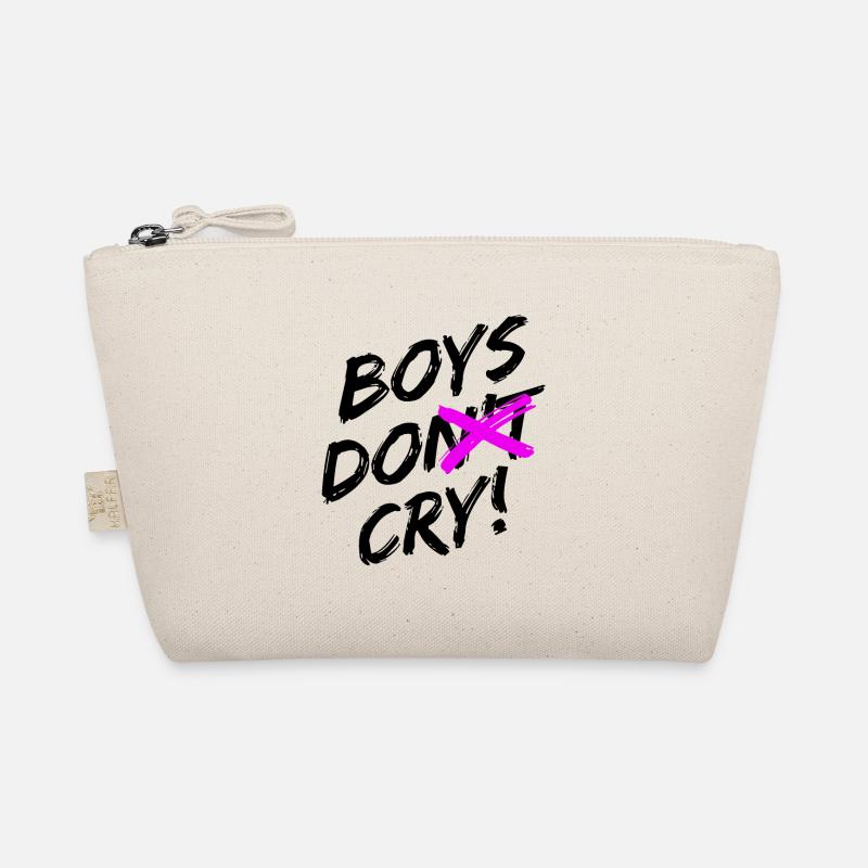 Boys Do Cry! Schwarzes Design Bio-Täschchen