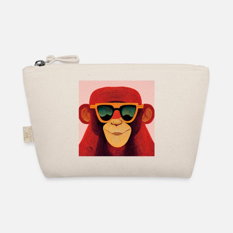 Red monkey with cool sunglasses Organic Pouch