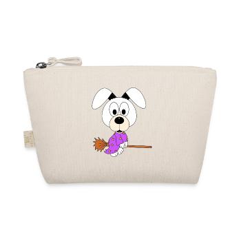 HUND - HEXENBESEN - HEXE - HALLOWEEN - TIER - FUN - Bio-Täschchen - Natur - Vorne