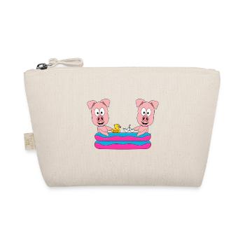 SCHWEINE - POOL - PLANSCHBECKEN - TIERE - FUN - Bio-Täschchen - Natur - Vorne