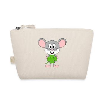 KLEEBLATT - GLÜCKSBRINGER - MAUS - TIER - BABY - Bio-Täschchen - Natur - Vorne