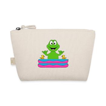 PLANSCHBECKEN - POOL - FROSCH - TIER - BABY - Bio-Täschchen - Natur - Vorne