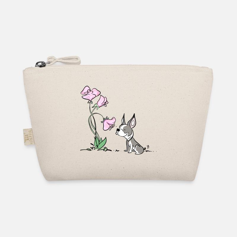 Süßer Hund mit Blümchen Bio-Täschchen