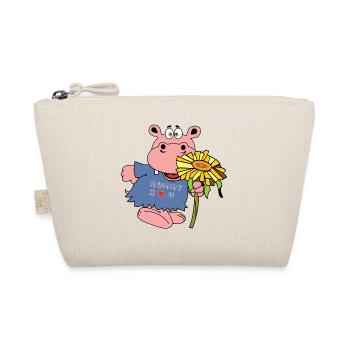 hippo hippo flower mother's day mom gift kids - Organic Pouch - nature - Front