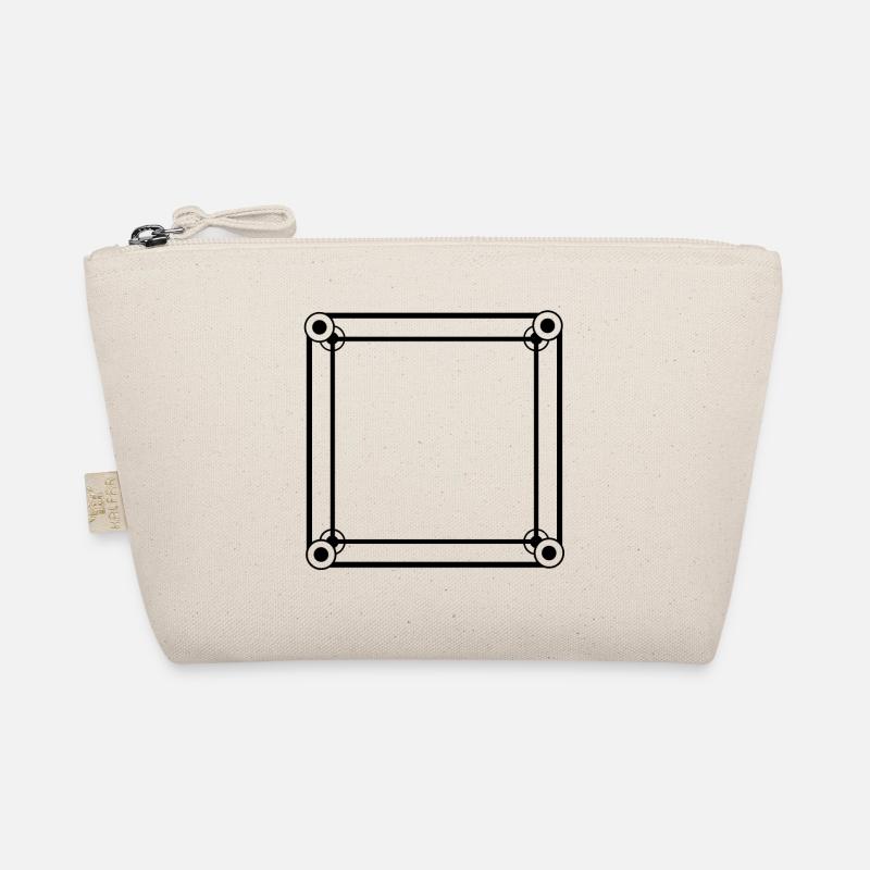 Simple square frame black Organic Pouch