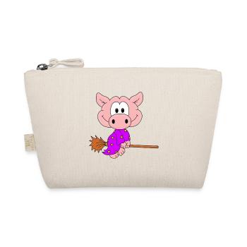 HEXE - HALLOWEEN - SCHWEIN - SAU - TIERISCH - Bio-Täschchen - Natur - Vorne