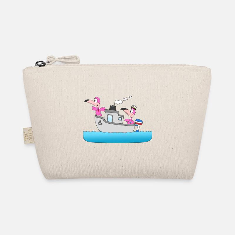 FLAMINGOS - BOOT - SCHIFF - LIEBE - SEEFAHRER Bio-Täschchen