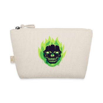 Fearful and beautiful skull on fire design - Organic Pouch - nature - Front