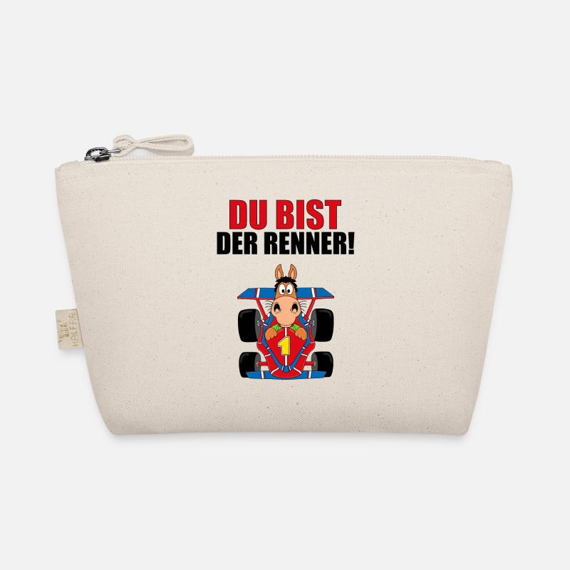 DU BIST DER RENNER! - PFERD - PONY - RENNWAGEN - Bio-Täschchen - Natur