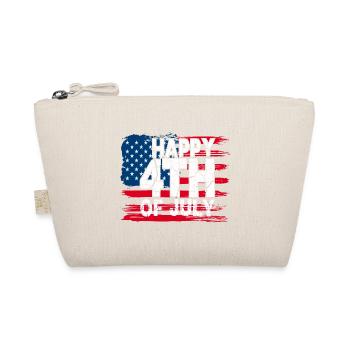 Happy 4th of July with American Flag - Organic Pouch - nature - Front