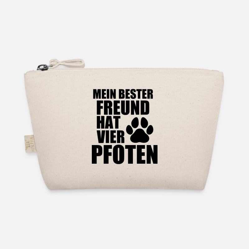 MEIN BESTER FREUND HAT VIER PFOTEN - HUND - TIER - Bio-Täschchen - Natur