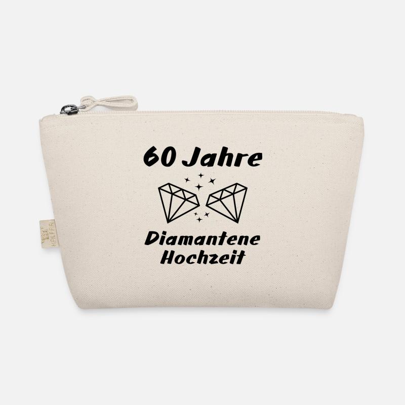 60ster Hochzeitstag Diamantene Hochzeit feiern - Bio-Täschchen - Natur