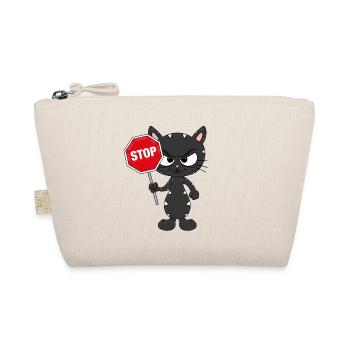 KATZE - KATER - STOP - TIER - TIERISCH - Bio-Täschchen - Natur - Vorne