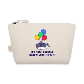 Luftballon Tier Vogel Pinguin Humorvoll Statement - Bio-Täschchen - Natur - Vorne