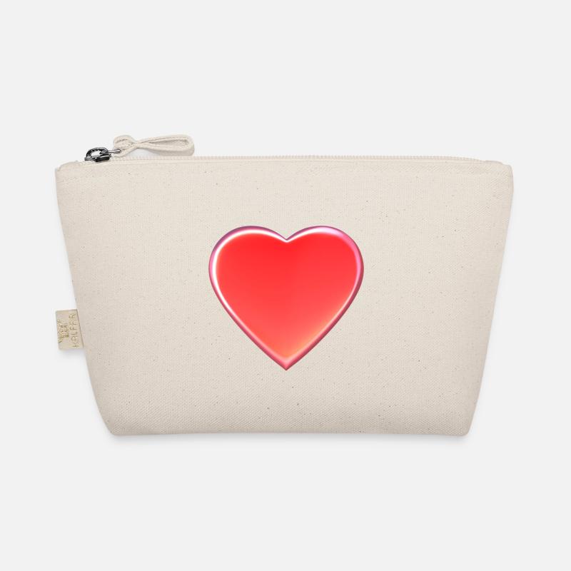 Red 3D Heart Organic Pouch