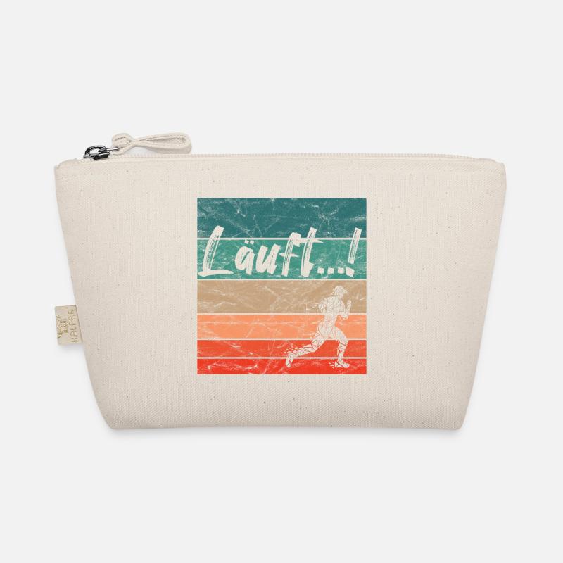 Läuft Jogging Spruch Optimist retro vintage - Bio-Täschchen - Natur