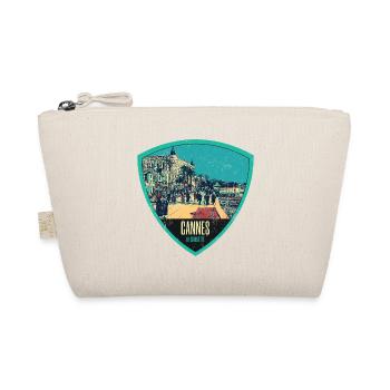 Original retro illustration La Croisette in Cannes - Organic Pouch - nature - Front
