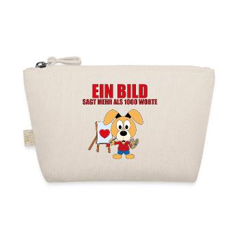 HUND - MALER - KÜNSTLER - LIEBE - EIN BILD SAGT... - Bio-Täschchen - Natur - Vorne