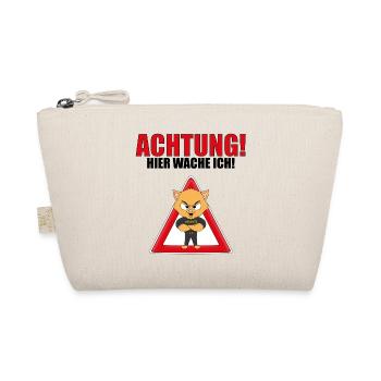 KATZE - KATER - SECURITY - ACHTUNG HIER WACHE ICH! - Bio-Täschchen - Natur - Vorne