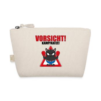 VORSICHT! KAMPFKATZE! - BOXER - BOXEN - KATER - Bio-Täschchen - Natur - Vorne