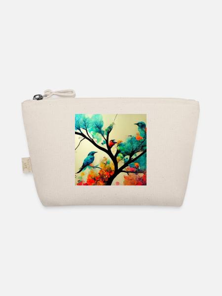 Birds Sitting on tree - Organic Pouch - nature