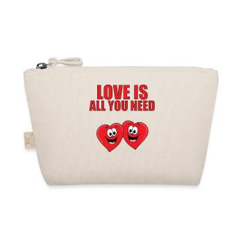 LOVE IS ALL YOU NEED - HEARTS - HERZEN - LIEBE - Bio-Täschchen - Natur - Vorne