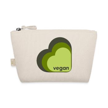 Green vegan heart three colors - Organic Pouch - nature - Front