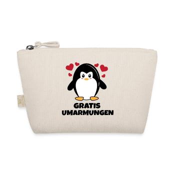 Süß Pinguin Herz Statement Tier Arktis Zoo Vogel - Bio-Täschchen - Natur - Vorne