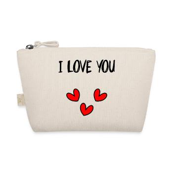 LOVE. I LOVE YOU. VALENTINE'S DAY. BACHELORETTE PARTY. I LOVE YOU. - Organic Pouch - nature - Front