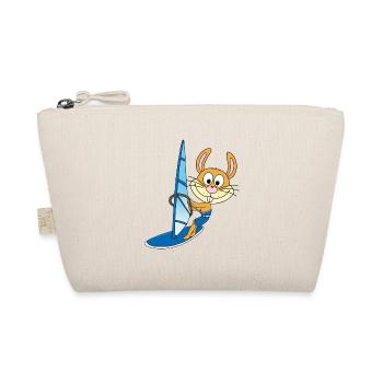 HASE - WINDSURFER - SURFER - WASSERSPORT - TIER - Bio-Täschchen - Natur - Vorne