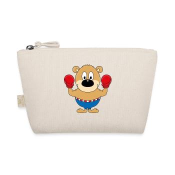 TEDDY - BÄR - TEDDYBÄR - BOXER - BOXEN - SPORT - Bio-Täschchen - Natur - Vorne