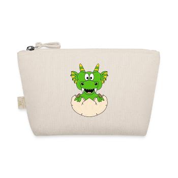 DRACHE - EI - DRACHENEI - GEBURT - BABY - KIND - Bio-Täschchen - Natur - Vorne