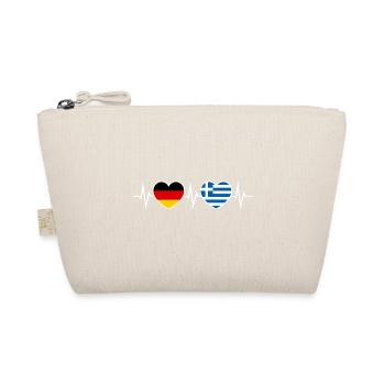 German Greek German Greek Two Hearts ECG - Organic Pouch - nature - Front