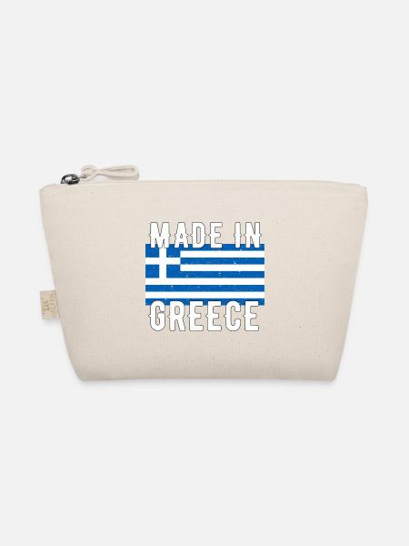 Made In Greece Griechische Flagge Retro Vintage - Bio-Täschchen - Natur