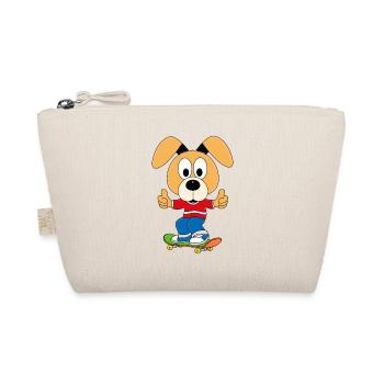 HUND - SKATEBOARD - SPORT - TIER - KIND - BABY - Bio-Täschchen - Natur - Vorne