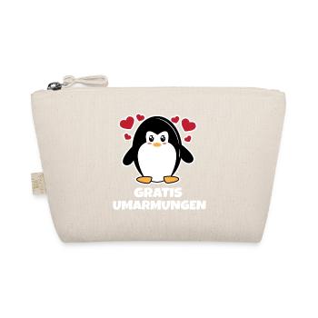 Vogel Süß Pinguin Herz Südpol Tier Seevogel - Bio-Täschchen - Natur - Vorne