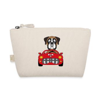 BOXER - HUND - AUTO - TIER - KIND - BABY - Bio-Täschchen - Natur - Vorne