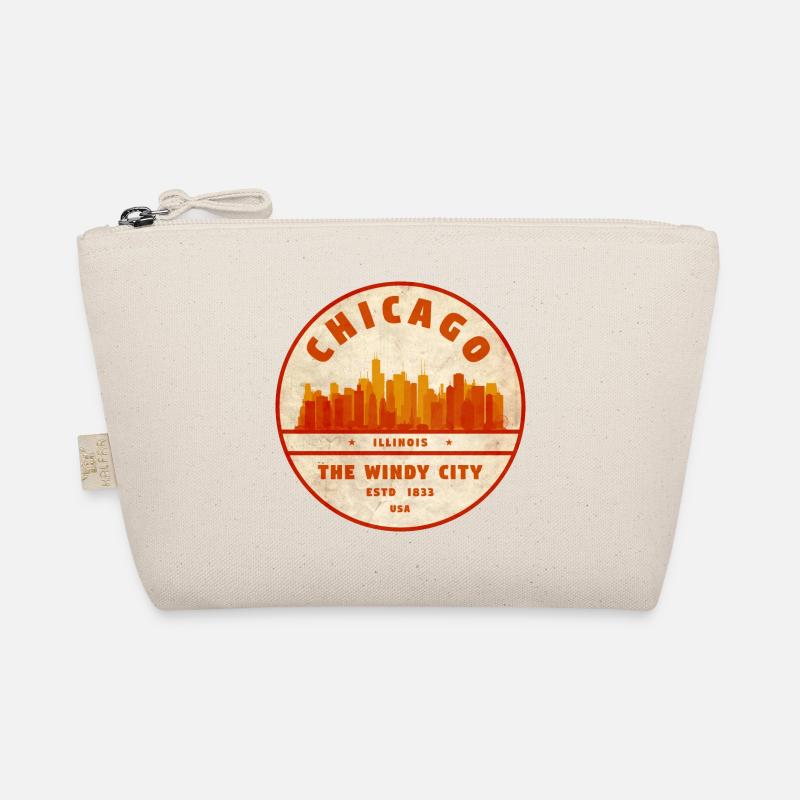 Chicago Windy City Skyline Vintage - Bio-Täschchen - Natur