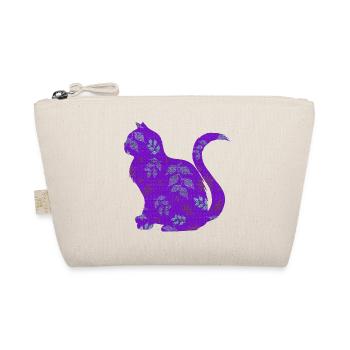 sitzende katze, gemustert, Blumen Outfits - Bio-Täschchen - Natur - Vorne