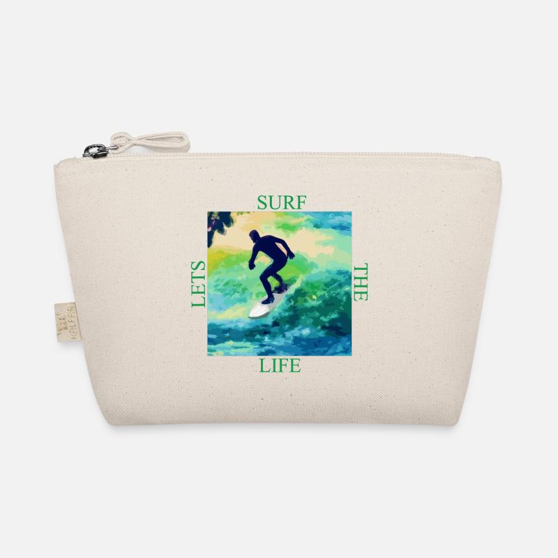 Surfer auf Farbwellen Bio-Täschchen