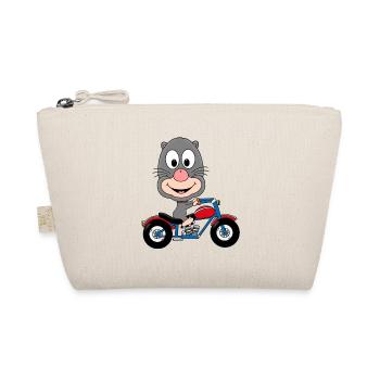 BIKER - MOTORRAD - MAULWURF - TIER - KIND - BABY - Bio-Täschchen - Natur - Vorne