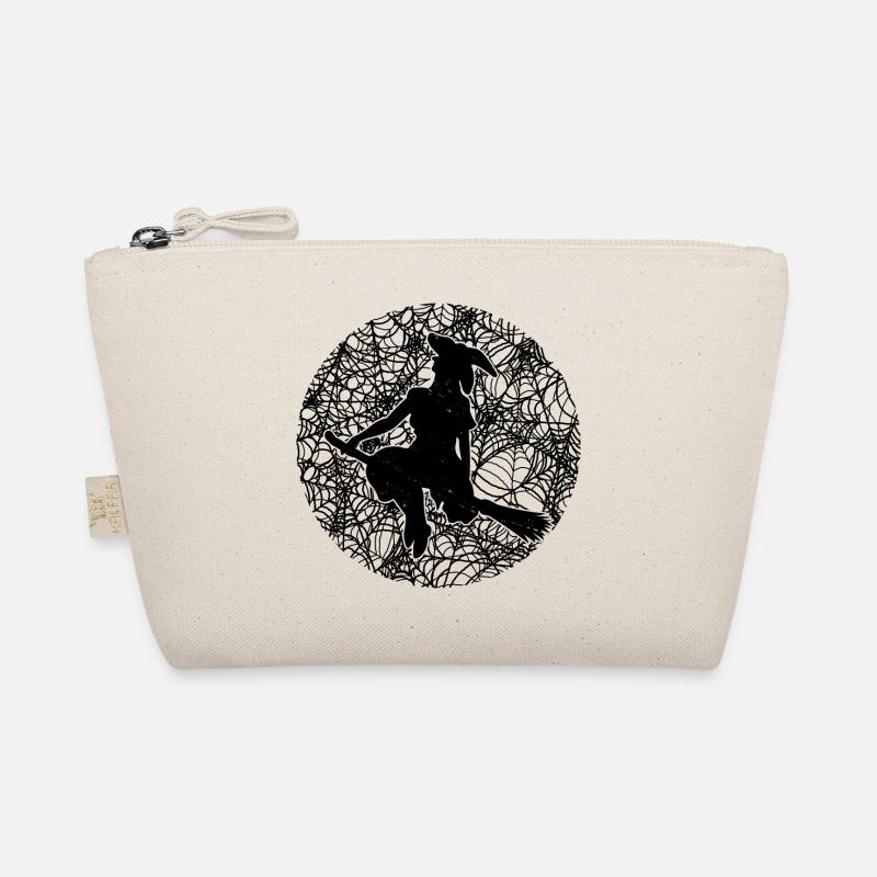Spooky Spider Web Witchcraft Broomstick Halloween Organic Pouch