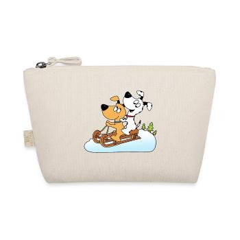 HUNDE - SCHLITTEN - RODELN - HUND - WINTERSPORT - Bio-Täschchen - Natur - Vorne