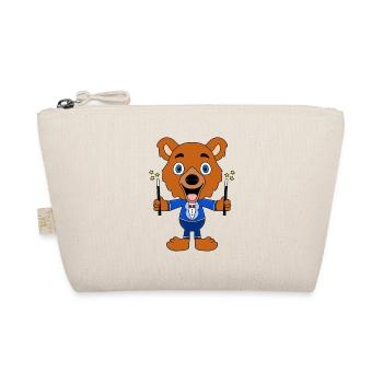 ZAUBERER - BÄR - TEDDY - TEDDYBÄR - ZAUBERN - Bio-Täschchen - Natur - Vorne
