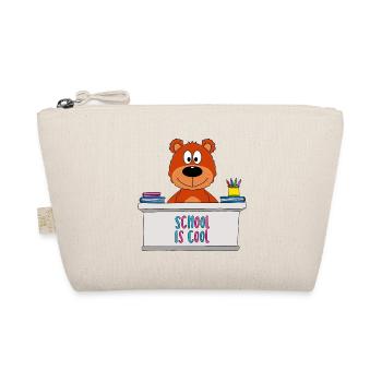 TEDDY - BÄR - TEDDYBÄR - SCHULE - KIND - BABY - Bio-Täschchen - Natur - Vorne