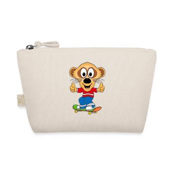 SKATEBOARD - ERDMÄNNCHEN - SPORT - KIND - BABY - Bio-Täschchen - Natur - Vorne