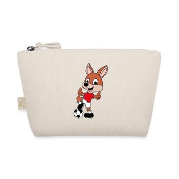 KÄNGURU - FUßBALL - SPORT - TIER - KIND - BABY - Bio-Täschchen - Natur - Vorne